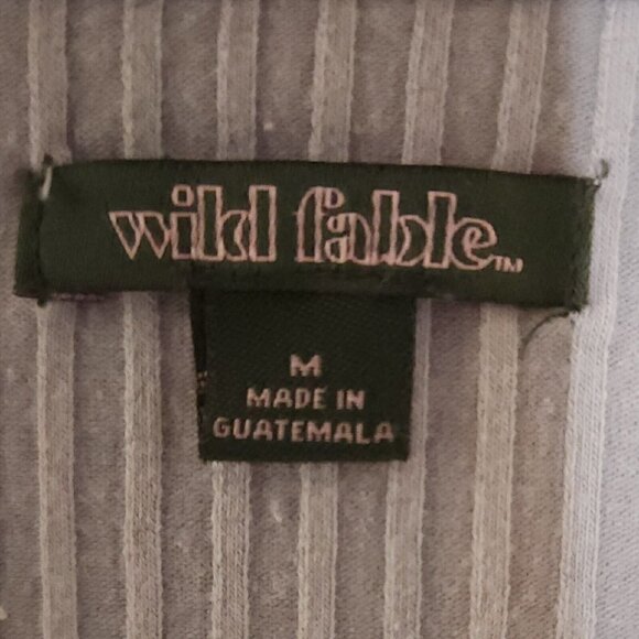 Wild Fable Light Blue Cropped Ribbed Short Sleeve Top Medium - Picture 4 of 5